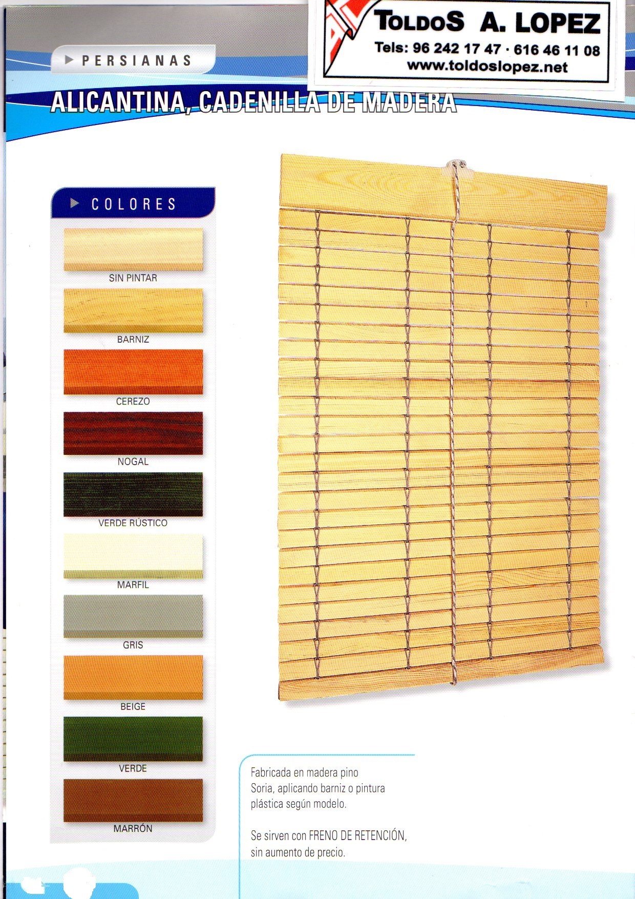 Persianas y cortinas para exterior :: TOLDOS A.LOPEZ VALENCIA, Toldos