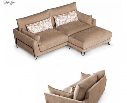 260-Betina. Características: Estructura pino americano. Asiento en 42 kg Ecoflex + funda de algodón fibra 100% virgen. Asientos y respaldos desenfundables. Suspensión asiento muelles zz.Pata varilla metálica envolvente.