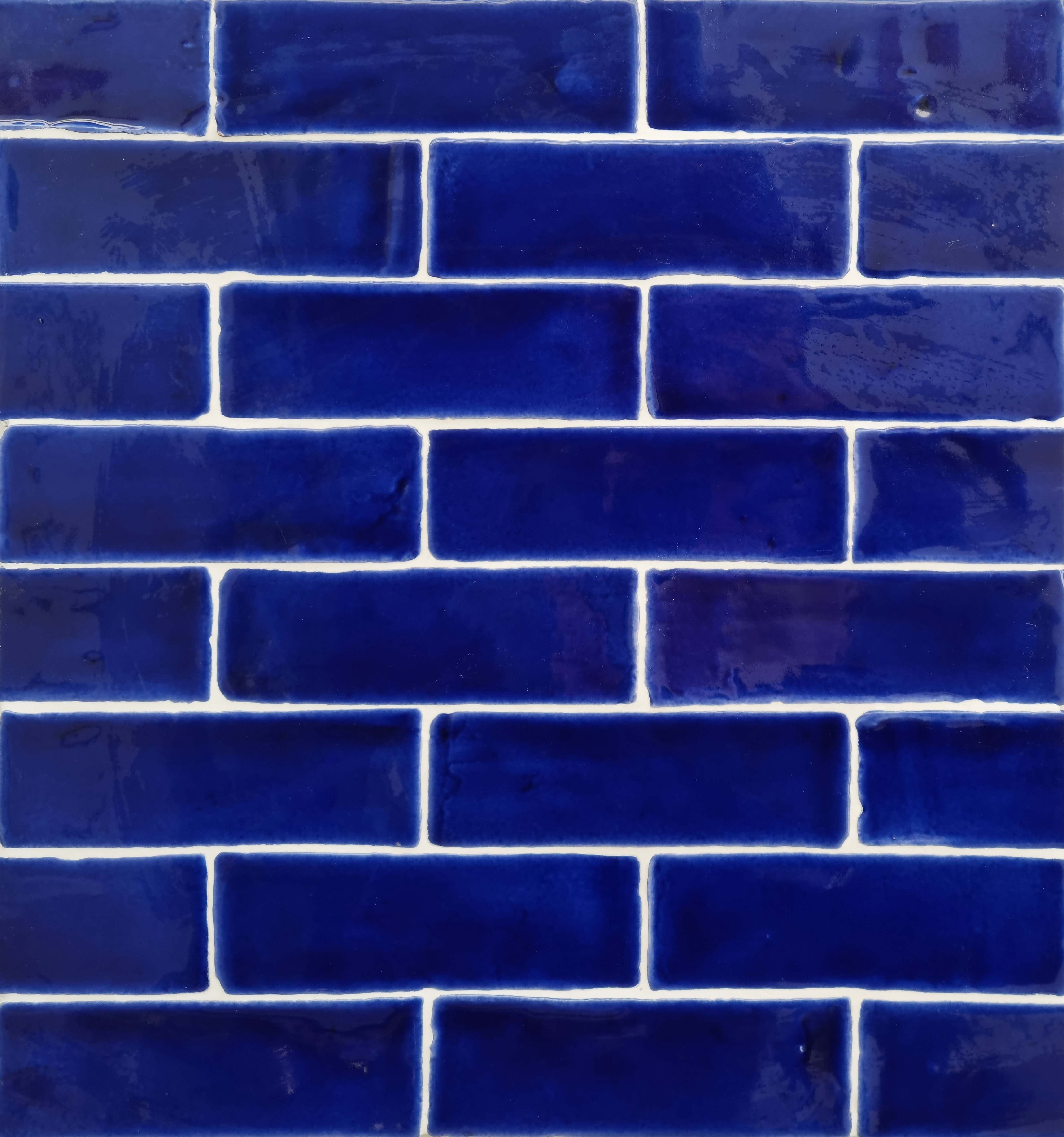 Azulejo de Cerámica Pincelado Azul Cobalto 20 x 20 cm