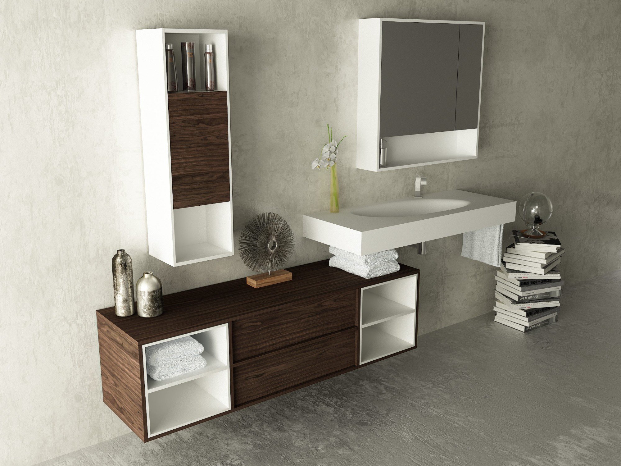 SUN :: Mobiliario Baño :: Ikebe, fabrica de muebles de baño a medida, lavabos solid surface, lavabos resina, lavabos corian y complementos para el baño.