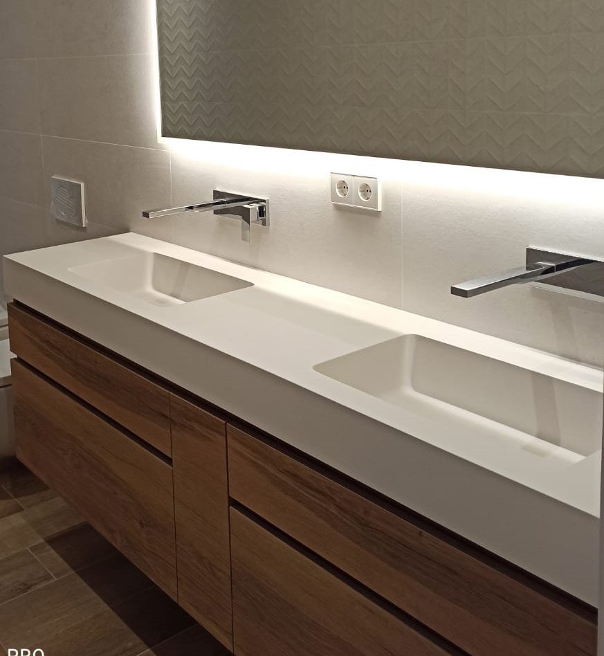 ACABADOS LAMINADOS :: Mobiliario Baño :: Ikebe, fabrica de muebles de baño a medida, lavabos solid surface, lavabos resina, lavabos corian y complementos para el baño.