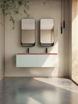 Muebles de baño lacados en colores de paleta RAL