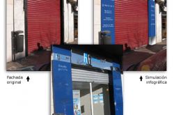 Diseño y montaje de fachada para la empresa de franquicias Hipoteca Facil