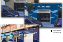 Diseño y montaje de fachada para la lavandería Netexpress