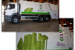  Rotulación de la flota de camiones de limpieza de Aldaya. Impresión Digital Gran Formato.