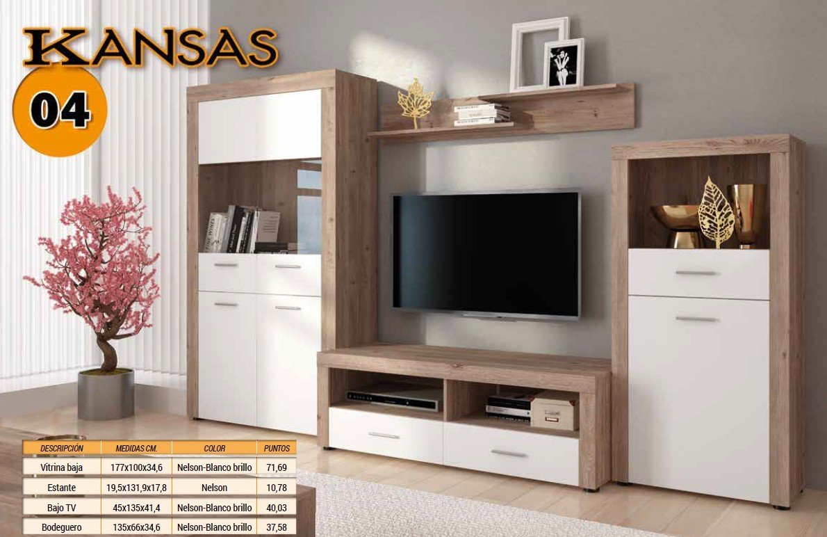 Composición KIT KANSAS 04 Nelson Blanco-Brillo :: COMEDORES MODERNOS