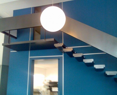 Escalera flotante y barandilla acero inoxidable 