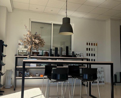Mesa acero con tablero 