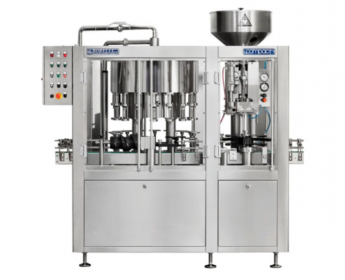 Embotelladora industrial llenadora mas taponadora vista frontal