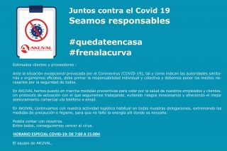 Comunicado informativo y horario especial Coronavirus COVID-19