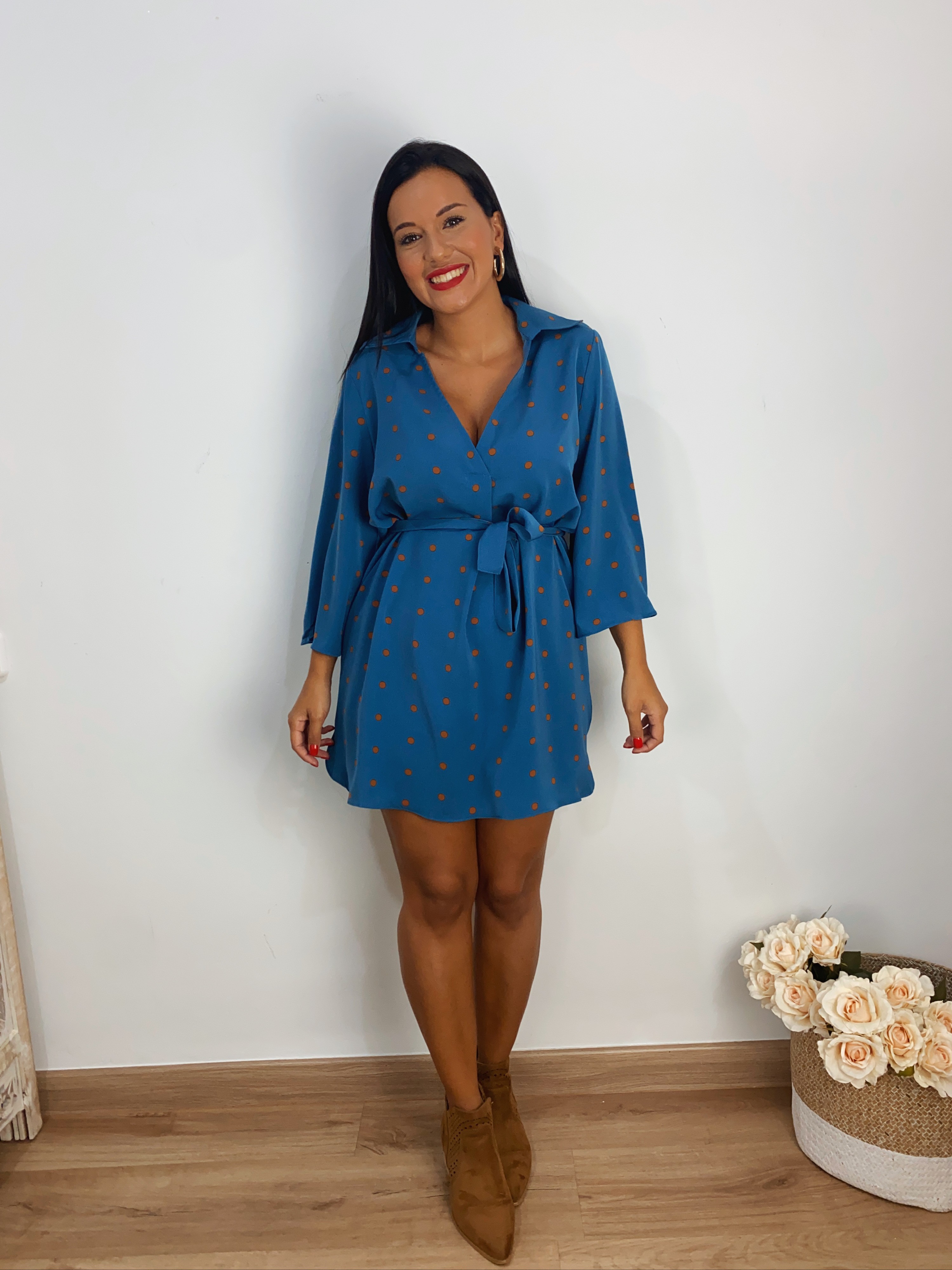 Blusón Lunares azul Blusas y camisas ROPA R de Rocio, moda lowcost, calzado, bolsos