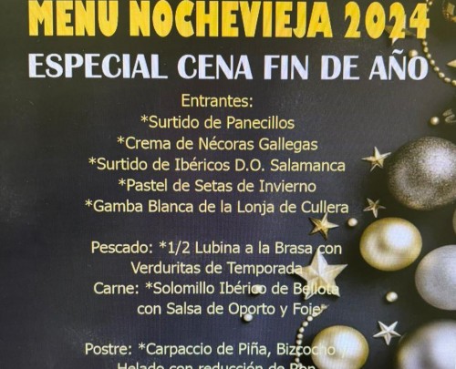 Menú Nochevieja 2024