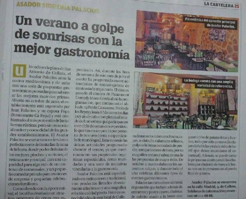 Publireportaje del Asador Sidrería Palacios en periódica 