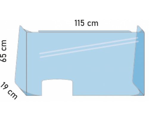Mampara metacrilato mostrador 115x65 cm con pliegues
