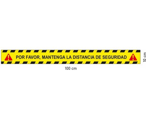 Adhesivo para suelo distancia seguridad 100x10 cm