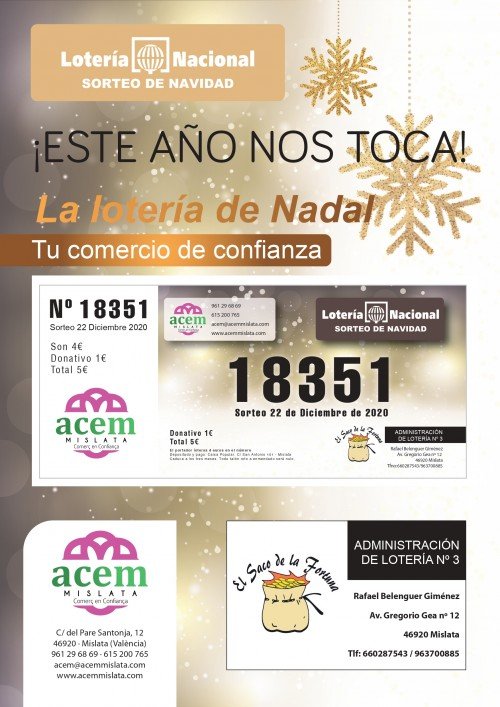 18.351, el número de ACEM para el sorteo extraordinario de Navidad ¡Consíguelo ya!