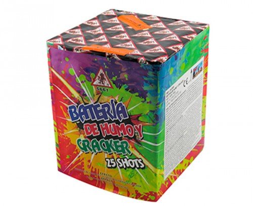 BATERIA DE HUMO Y CRAKER. 25 DISPAROS. CAT.F2