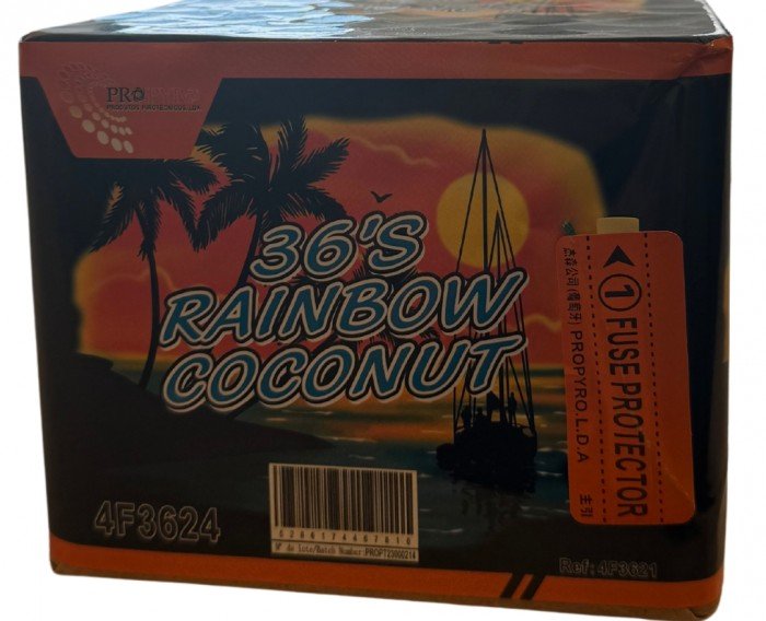 BATERÍA 36 DISPAROS RAINBOW COCONUT. CAT.F2