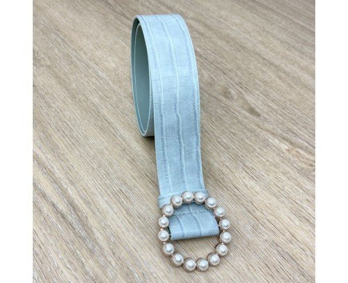 Cinturón perlas menta