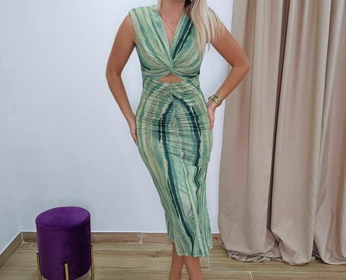 Vestido Lurex Estampado