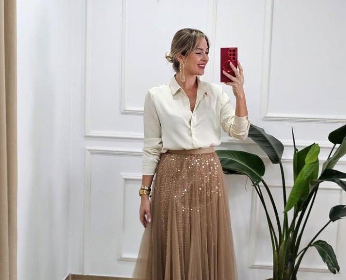 Falda Tull Lentejuelas