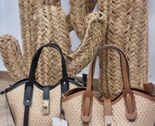 Bolso Piel Rafia