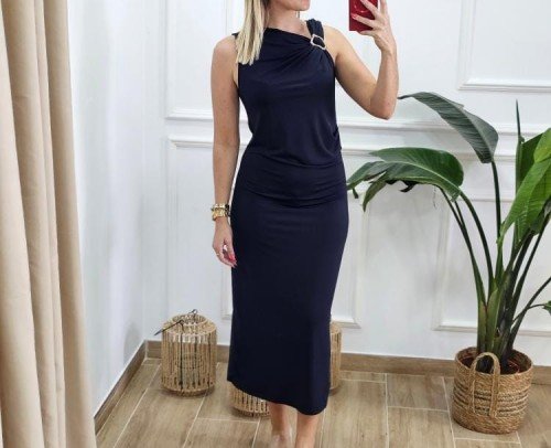 Vestido Detalle Hebilla