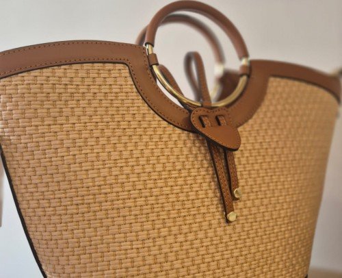 Bolso Piel Rafia Maxi
