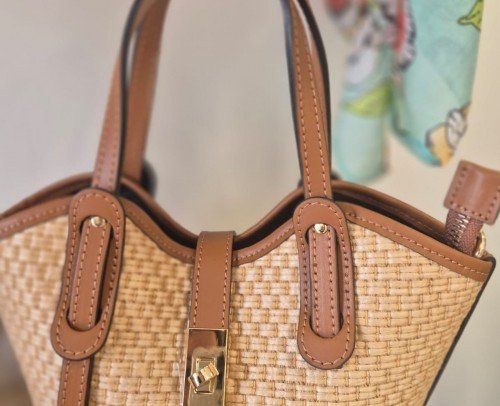 Bolso Piel Rafia