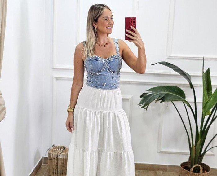 Top Denim Brilli