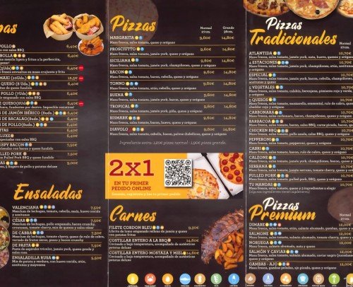 Flyer pizzas y tapas Reverso