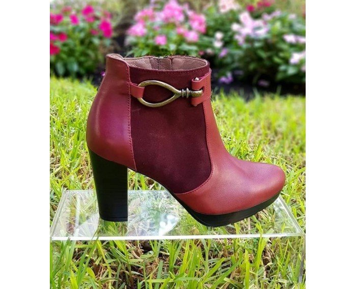 BOTIN PIEL BURDEOS 2166