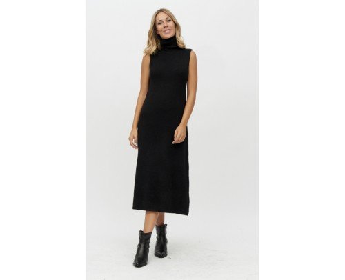 vestido midi negro