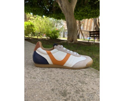 sneaker Córdoba naranja-cuero