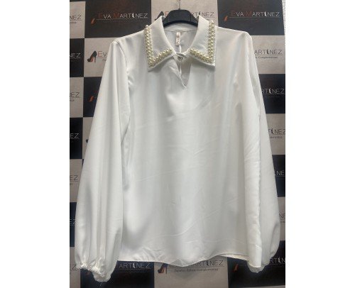 camisa perla blanca