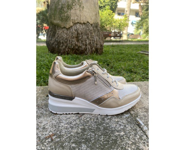 Sneaker piel con cremallera