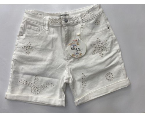 short bordado blanco