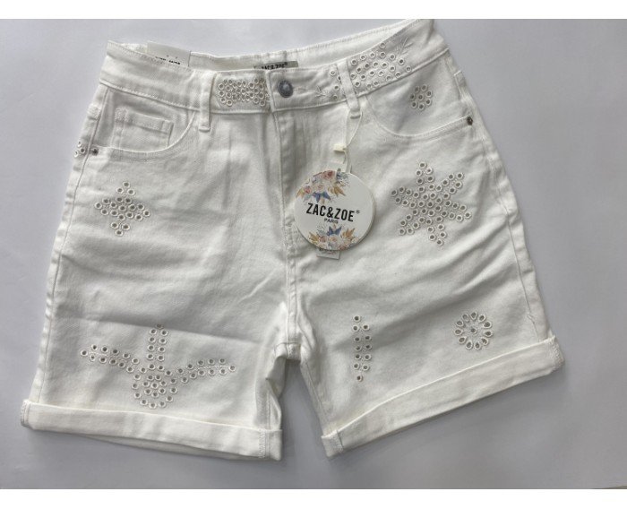 short bordado blanco