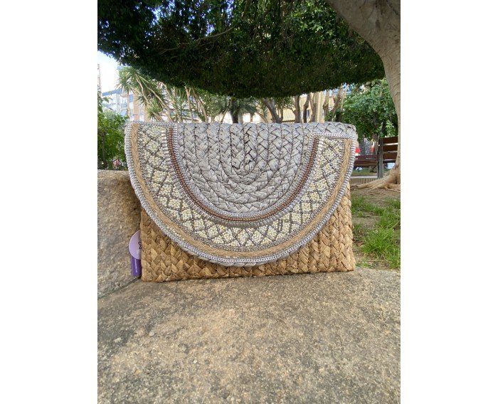 bolso de yute en plata