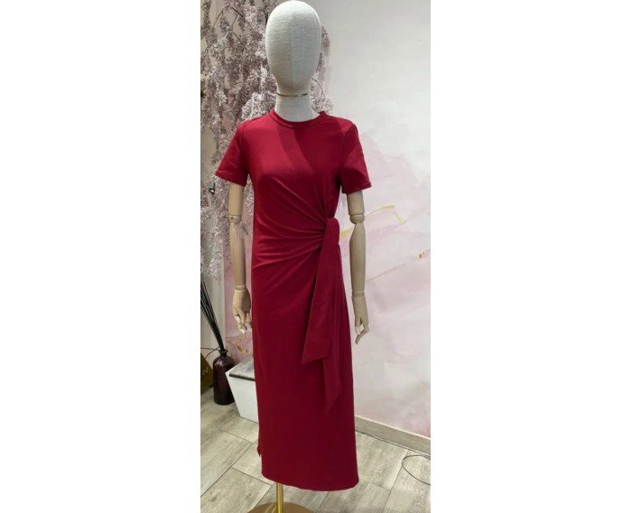 Vestido lazada burdeos