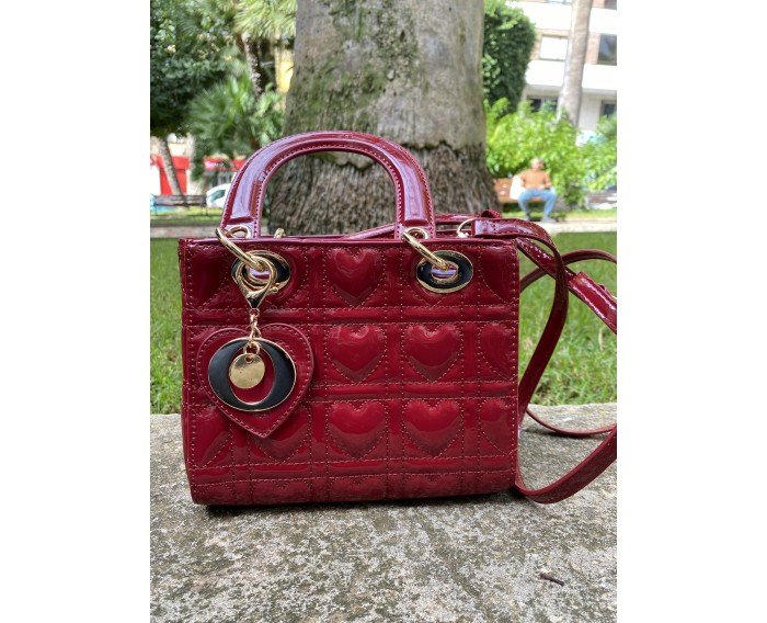 bolso charol pequeño rojo