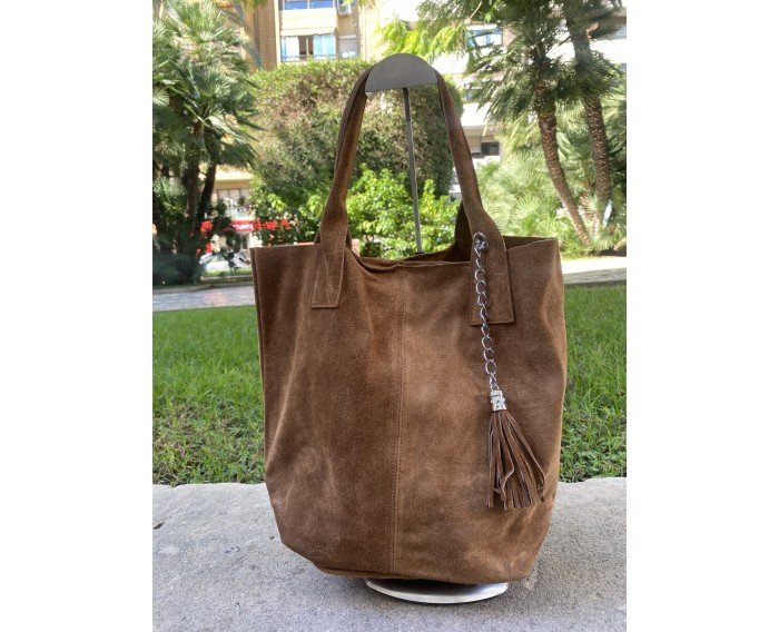 Bolso de piel saco camel