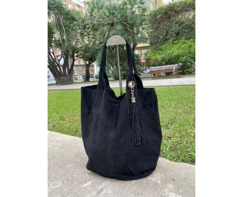 Bolso saco piel negro