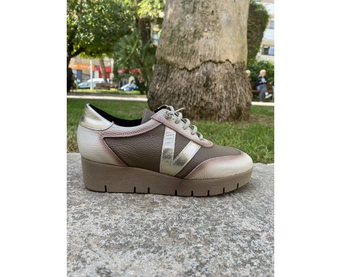 Sneaker piel Elisa taupe