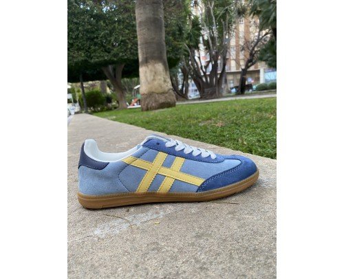 Sneaker Retro azul amarillo