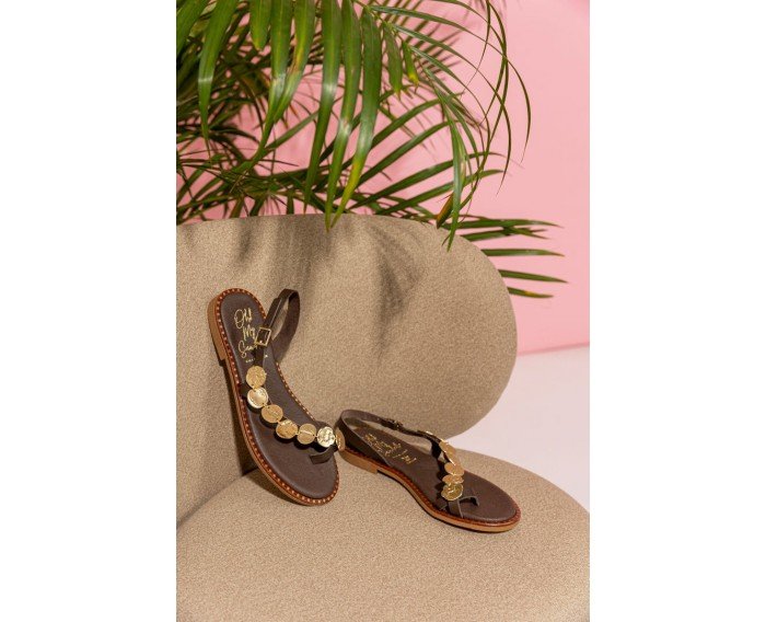 Sandalia griega marron