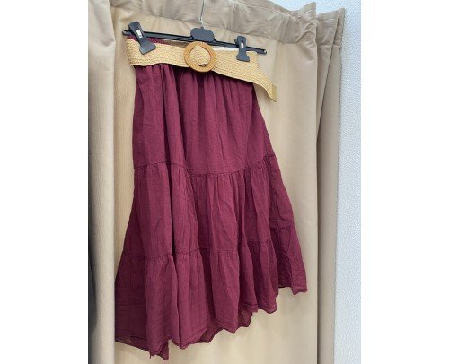 falda midi color vino