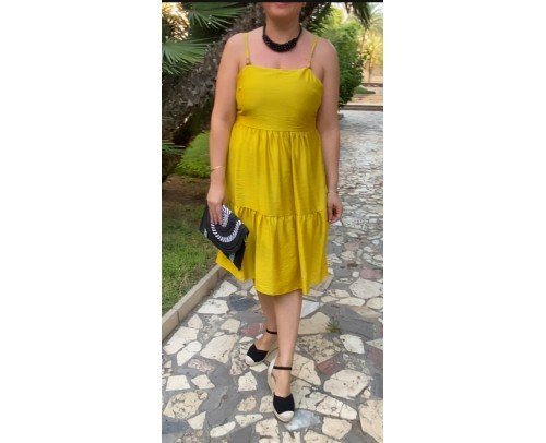 vestido sofia mostaza