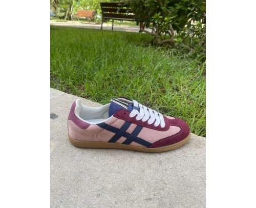 sneaker retro rosa burdeos