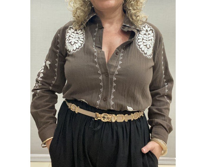 Camisa choco bordada